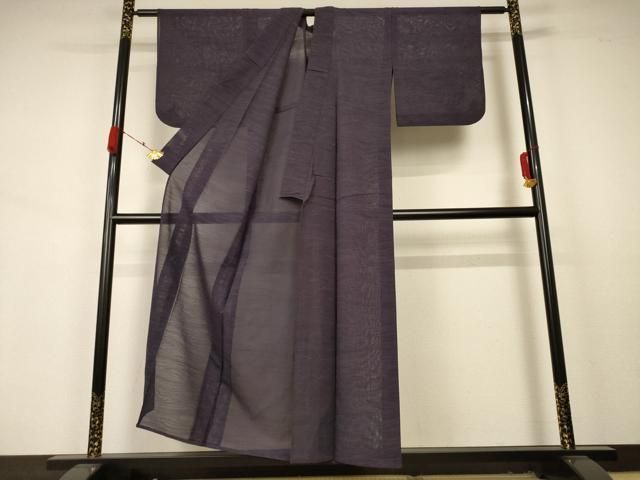 平和屋着物 夏物 色無地 杢目紋紗 紅消鼠色 正絹 AABA9359jd