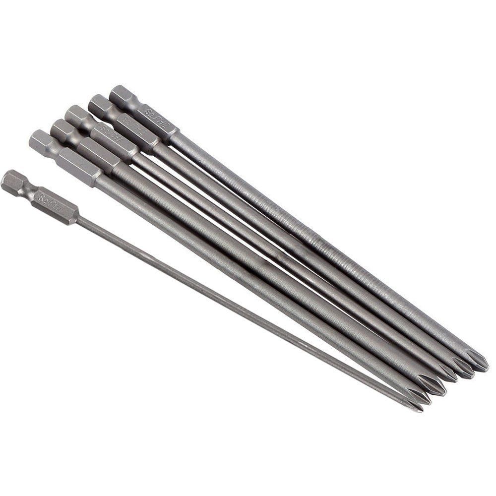 Bestgle 6ピース150 mm 十字軸プラスドライバービットS 2鋼 十字軸 精密ドライバーセット磁気クロスヘッド ねじ回し ネジ締め ドリル ビット工具 電動ドライバービット