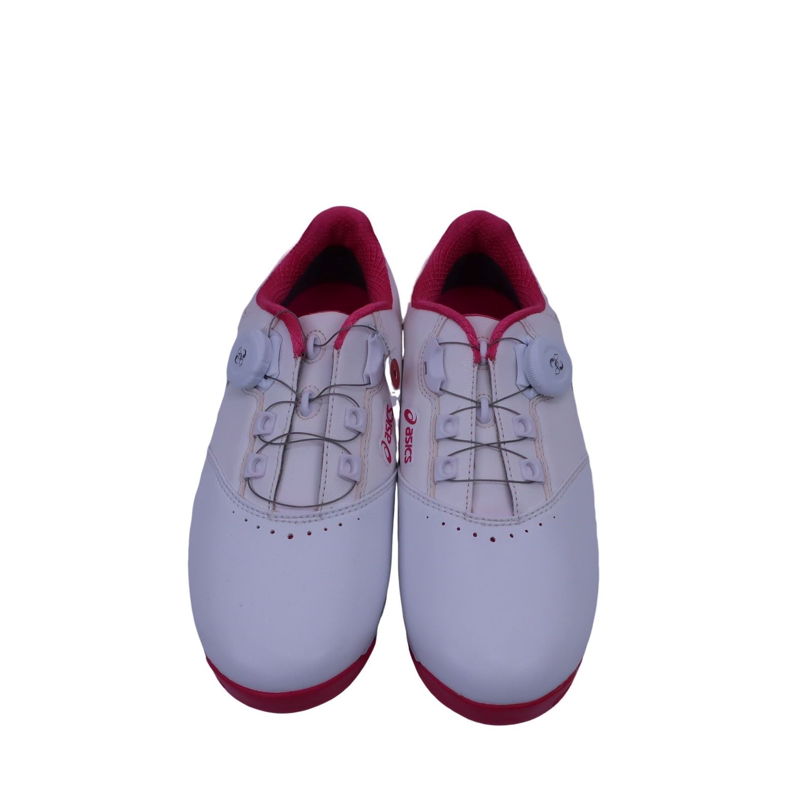 美品】ASICS(アシックス) ダイヤル式ゴルフシューズ 白ピンク