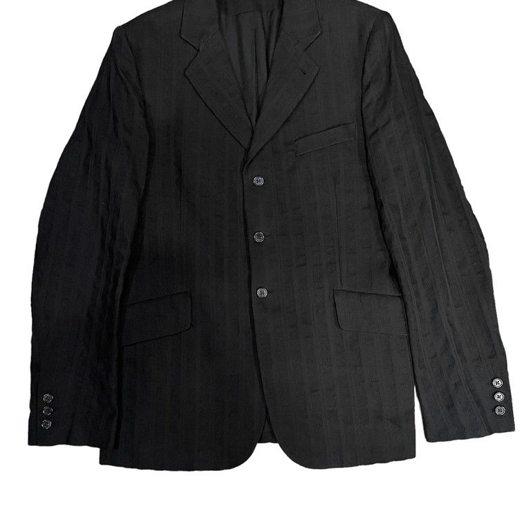 ANN DEMEULEMEESTER ジャケット 裏地ストライプ みずみずしい ブラック