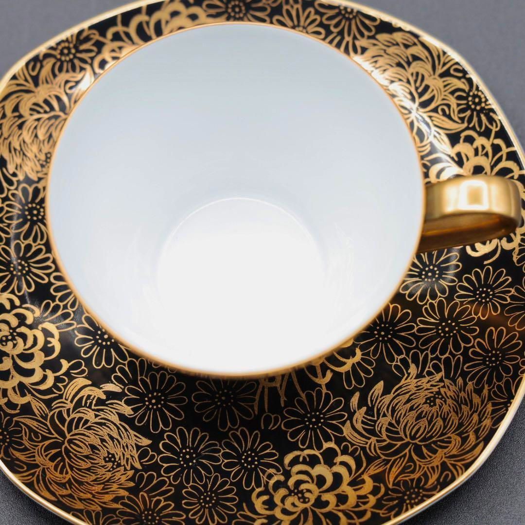 Noritake ノリタケ 黒釉 金彩 菊紋 カップ＆ソーサー - メルカリ