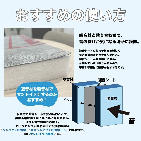 遮音シート サンダムCZ-12 幅940mm×長さ4m切売り 防音シート 騒音対策 防音専門ピアリビング