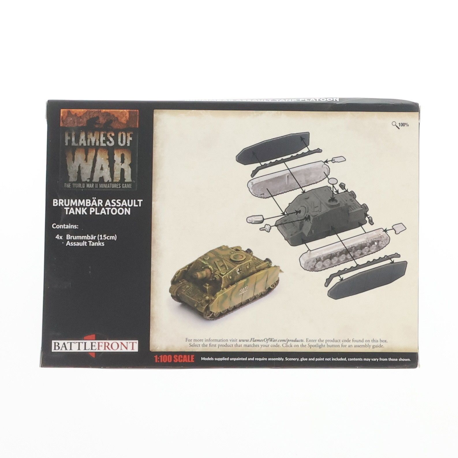 Flames of War(フレイムズ・オブ・ウォー) 1/100 German: Brummbar Assault Tank Platoon(×4) プラモデル Battlefront Miniatures Hobby