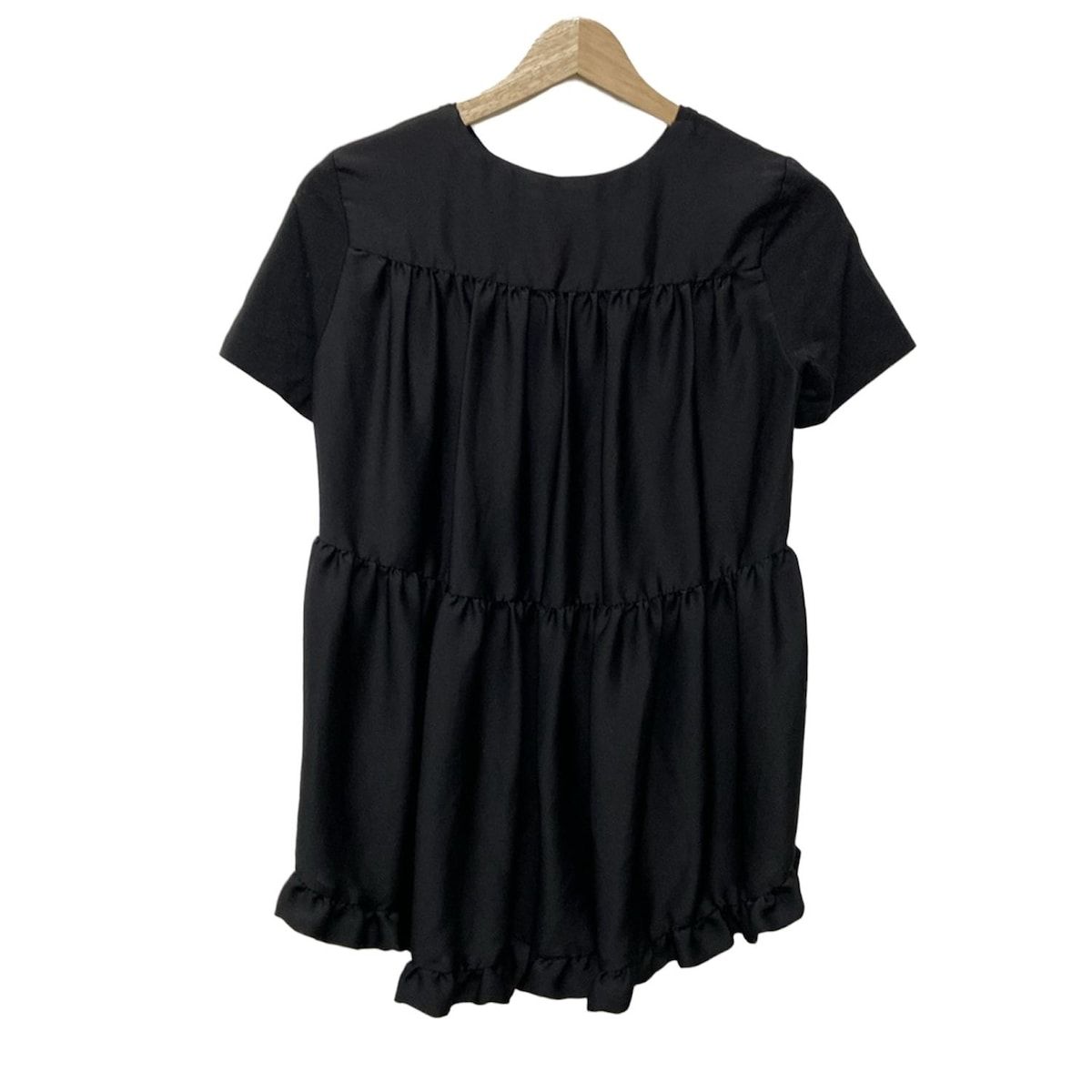 YOKO CHAN ヨーコ チャン 半袖カットソー サイズ38 M レディース - 黒 クルーネック フリル