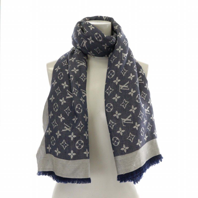 ルイヴィトンショール LOUIS VUITTON ストール ショールモノグラム シルク60％ ウール