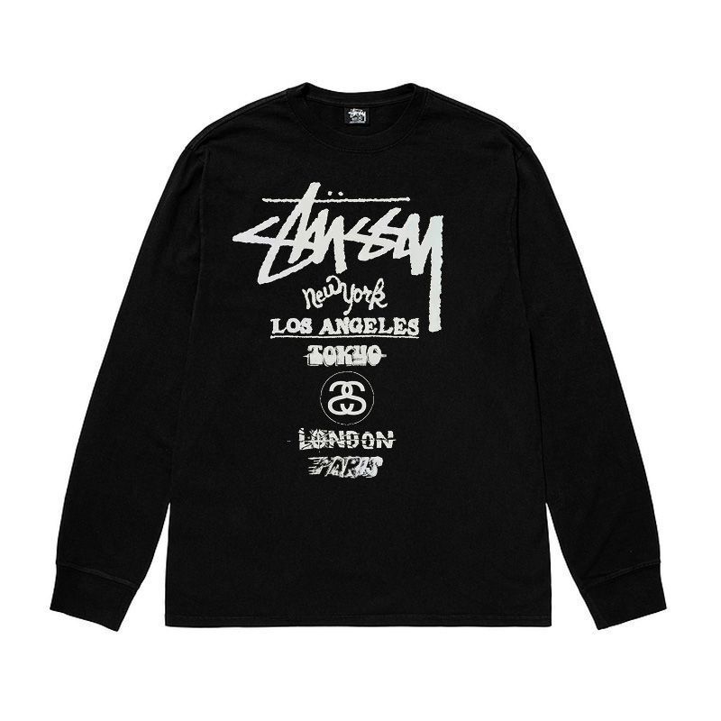 新品 ステューシー STUSSY 長袖 ワールドツアー 男女兼用 ブラック