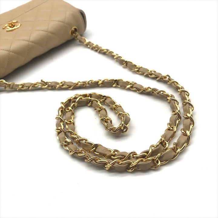 良品 CHANEL シャネル ココマーク ミニ マトラッセ ターンロック ショルダー バッグ ベージュ ｍ11036 CHANEL（シャネル） ココマーク ミニ マトラッセ ターンロック