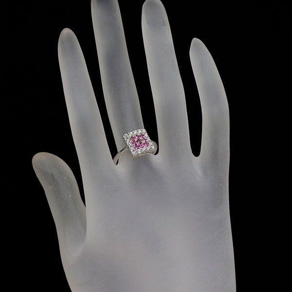 GINZA TANAKA/田中貴金属 Pt900 ピンク サファイア ダイヤモンド