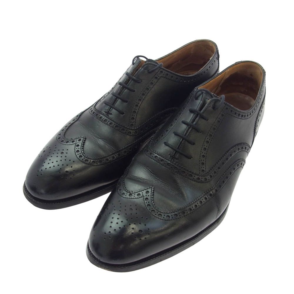 CROCKETT-JONES クロケットアンドジョーンズ Downing ウィングチップ レザー シューズ ブラック系 9.5E