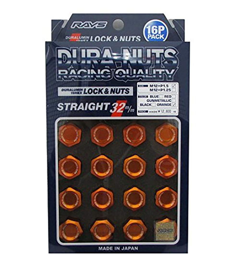【数量限定】M12X1.5 4H用 オレンジアルマイト L32 ジュラルミンロックu0026ナットセット 74020001115OR 【RAYS(レイズ)】