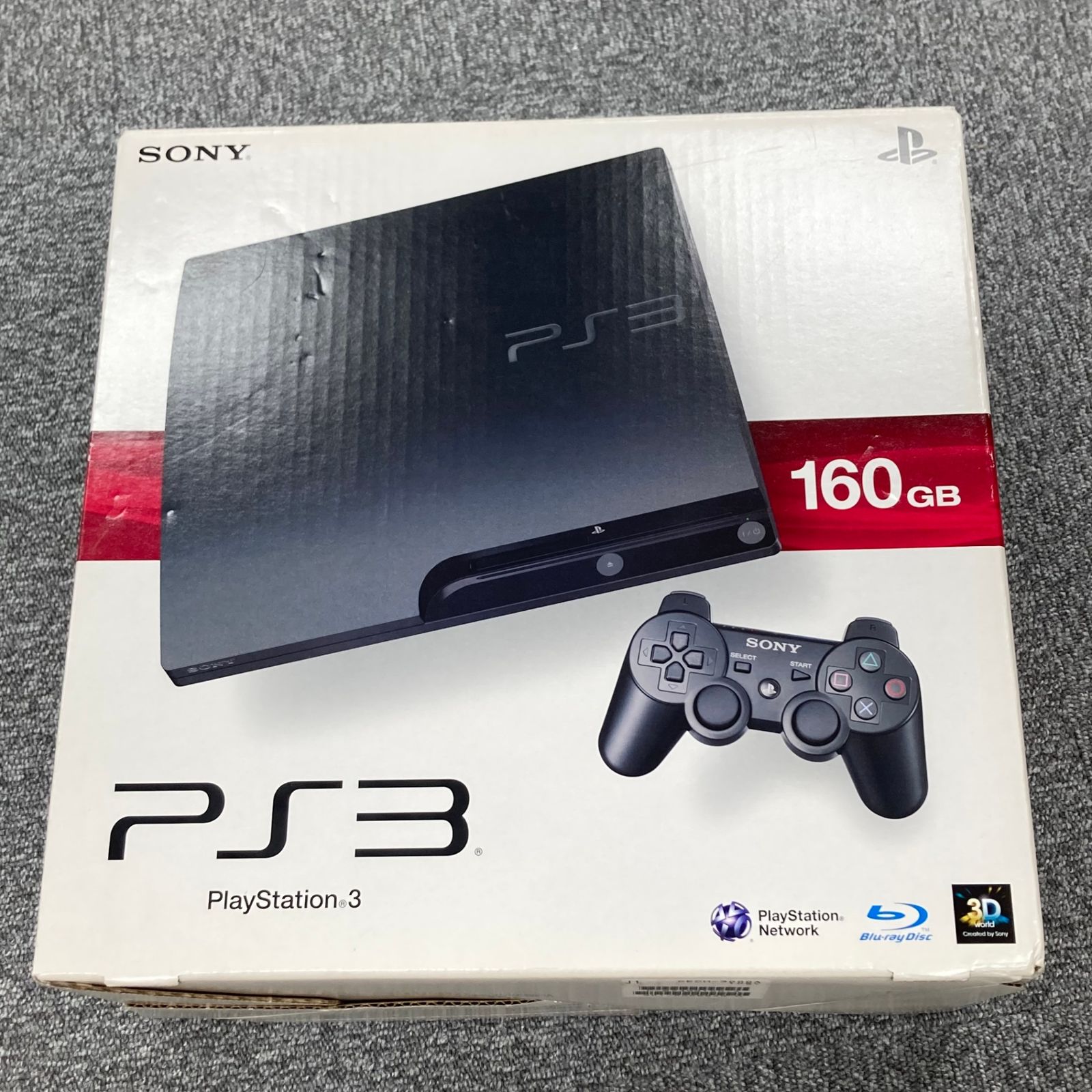 SONY PS3 CECH-3000A 本体 160GB チャコールブラック コントローラー DUALSHOCK 3 プレステ3 説明書付き 初期化済み ゲーム 動作品 付属品完備 20799