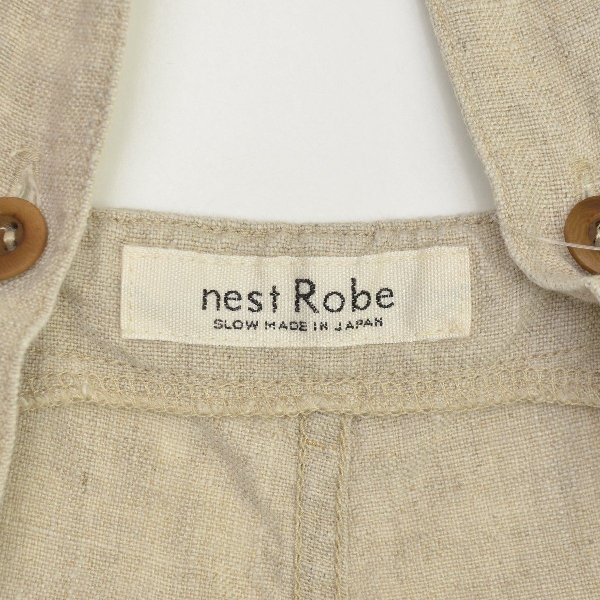 nest Robe】21SS 01212-1151 ブラックリネンデッキサロペット