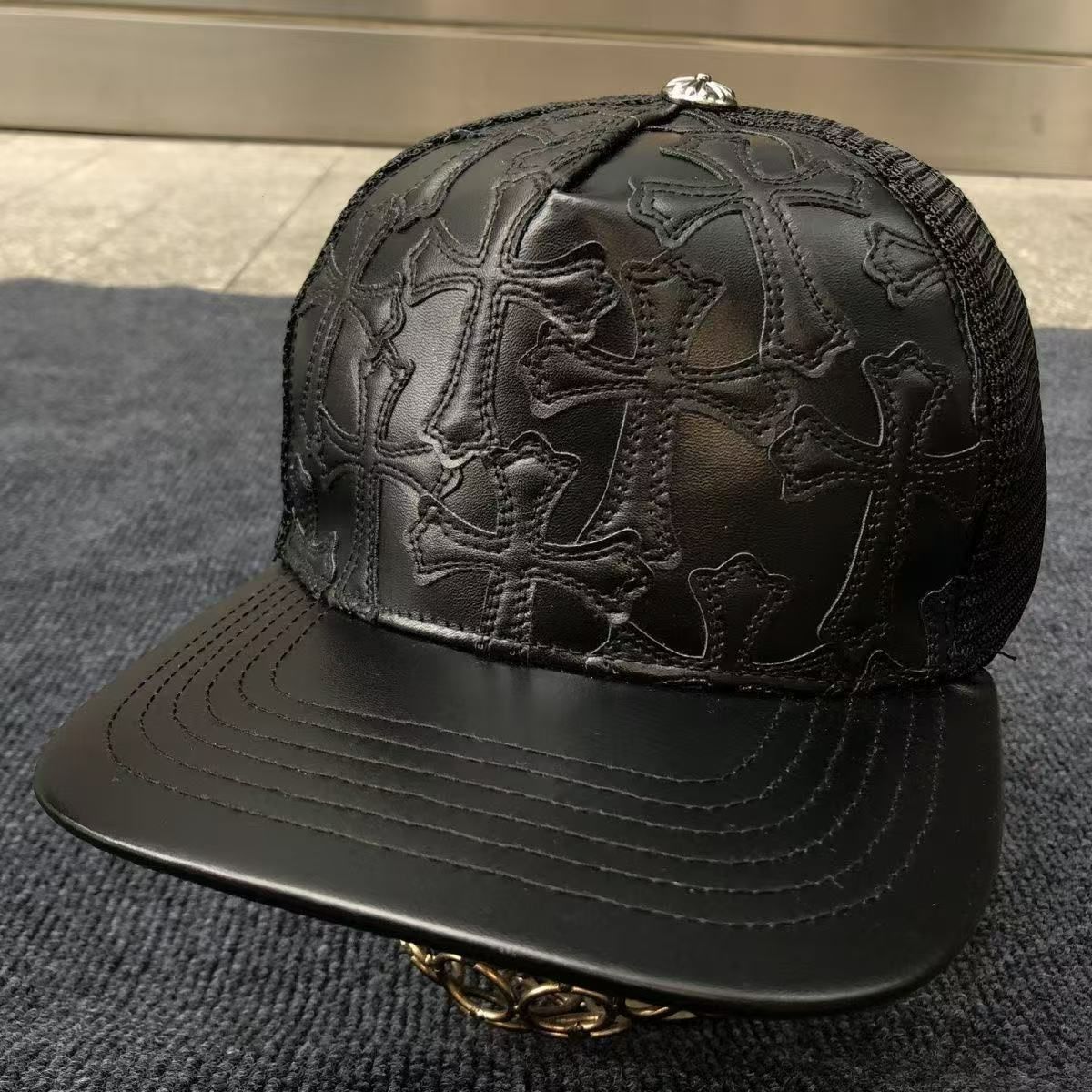 Chrome Hearts クロス模様 ブラック キャップ