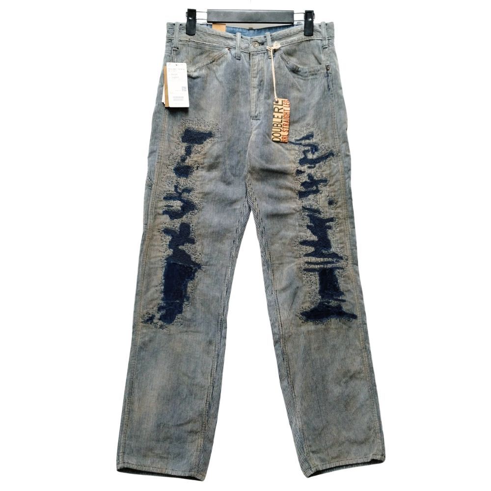 RRL ダブルアールエル Straight Fit Distressed Corduroy Trouser リペア加工 コーデュロイ パンツ インディゴ系 W30L30 正規品 | 40632