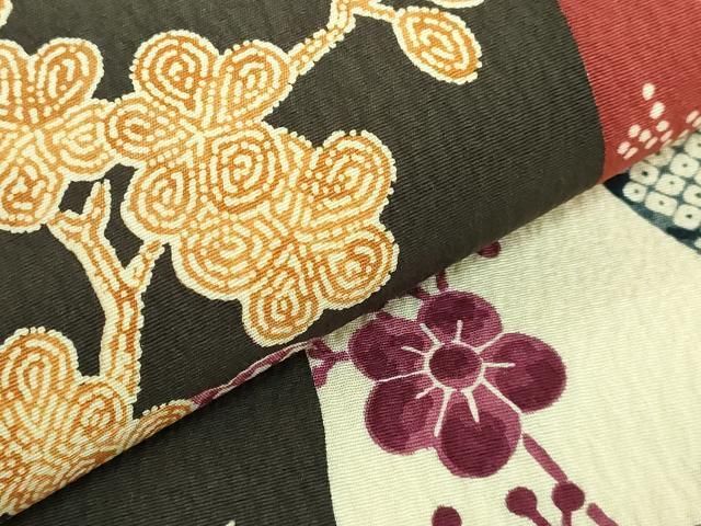 平和屋本店□極上 摺型友禅 京都 多ち花 九寸名古屋帯 雪輪鹿の子花文