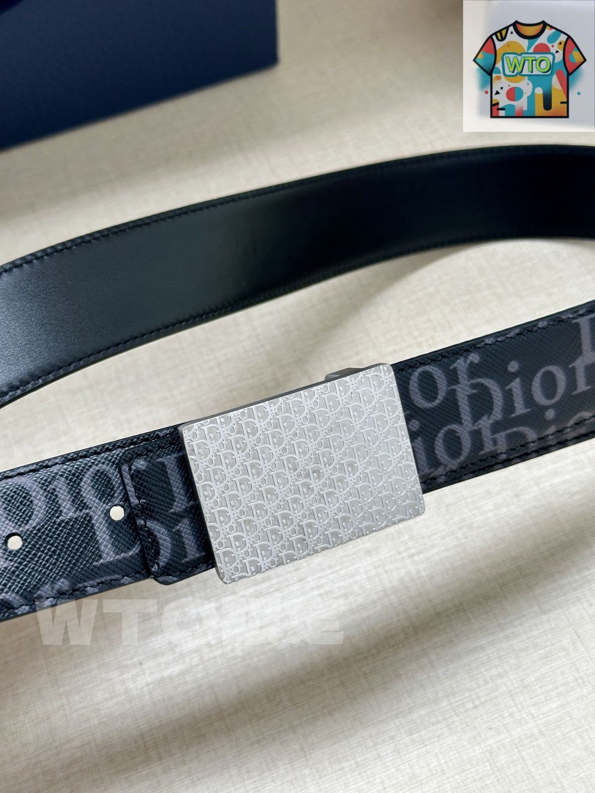 DIOR 両面使いベルト= DIOR | リバーシブル ベルトストラップ 35mm ディオール