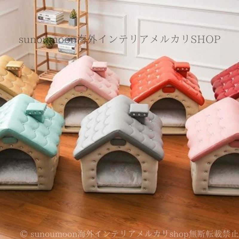 ペットベッド ハウス お洒落 犬小屋 犬 ネコ 猫 ペットハウス ピンク グレー レッド ブルー ジュエル かわいい シンプル ヨーロピアンスタイル