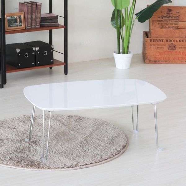 3個セット〕プライベートテーブル(ホワイト) 幅75cm 折りたたみロー