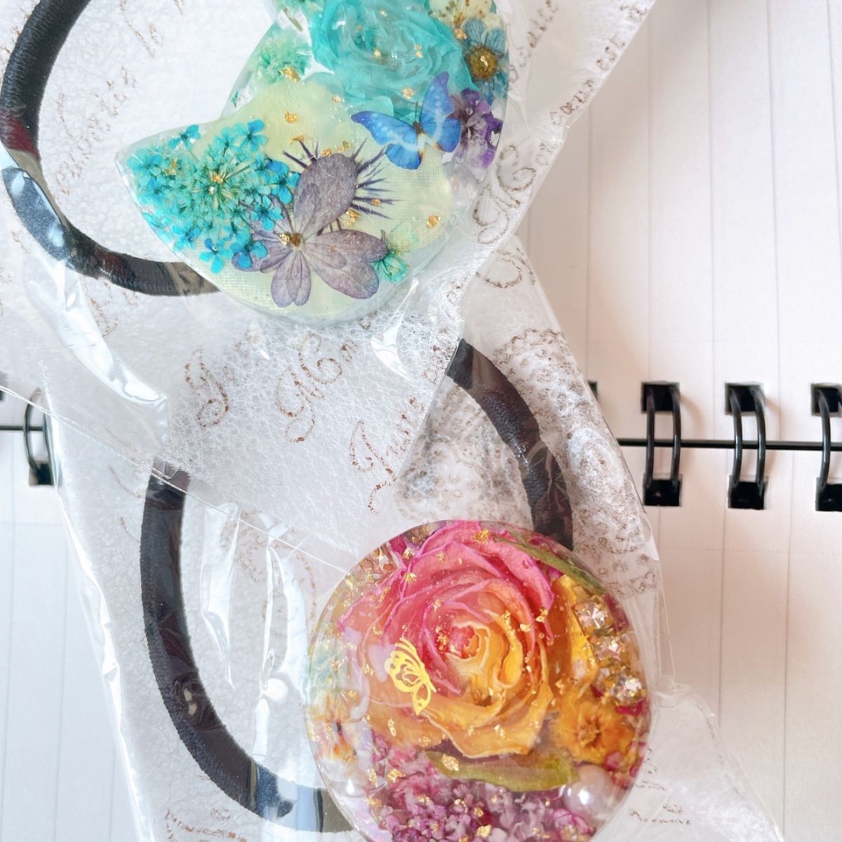 ツートン薔薇レジン ヘアゴム www.eximbankbd.com