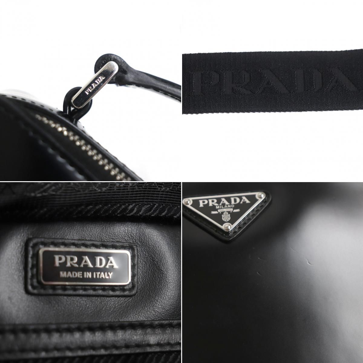 極美品▽定価374000円 PRADA プラダ 2VH069 ブリック ポーチ付き