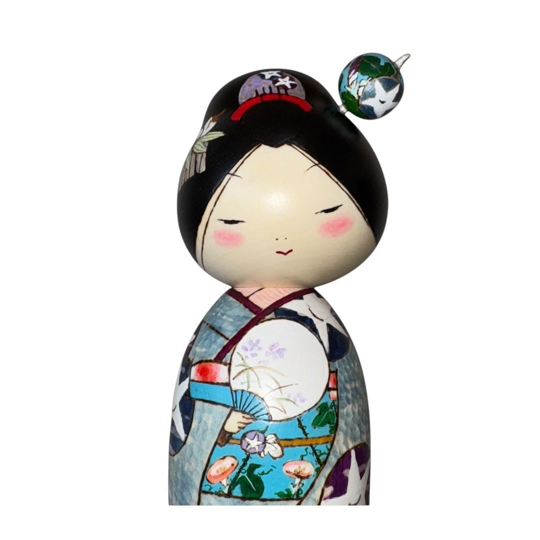 創作こけし 沖いづみ Izumi Oki 【 あさがお Asagao 】 Kokeshi