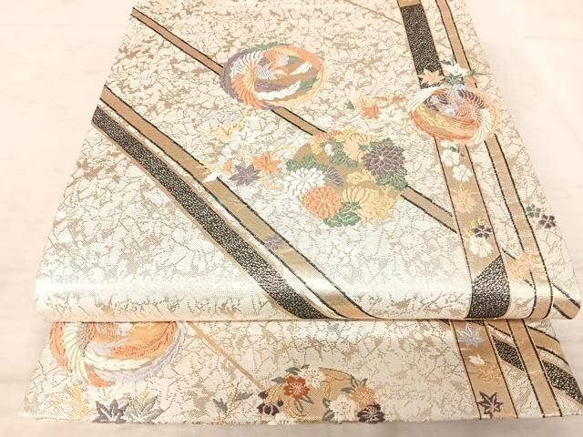 京袋帯 唐織に金彩 上品な加工 正絹AO-1411 京袋帯 唐織に金彩 上品な加工 正絹AO-1411 - 着物・浴衣