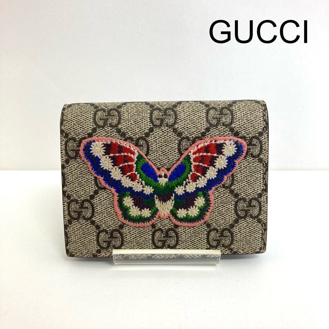 GUCCI グッチ GGスプリーム 蝶 バタフライ 2つ折り財布 折財布 IB-0039 