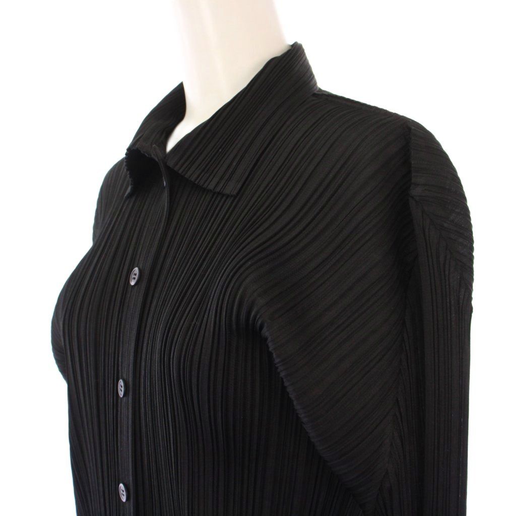 プリーツプリーズ トップス 長袖 シャツ ブラック PLEATS PLEASE PLEATS PLEASE プリーツプリーズ 長袖カットソー 良好 サイズ:4