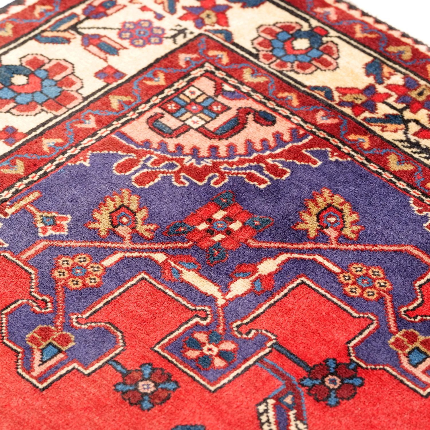 ペルシャ 手織り ハマダン ヴィンテージ ラグ ハマダン 1960年代 1950×1380mm セミアンティーク メダリオン