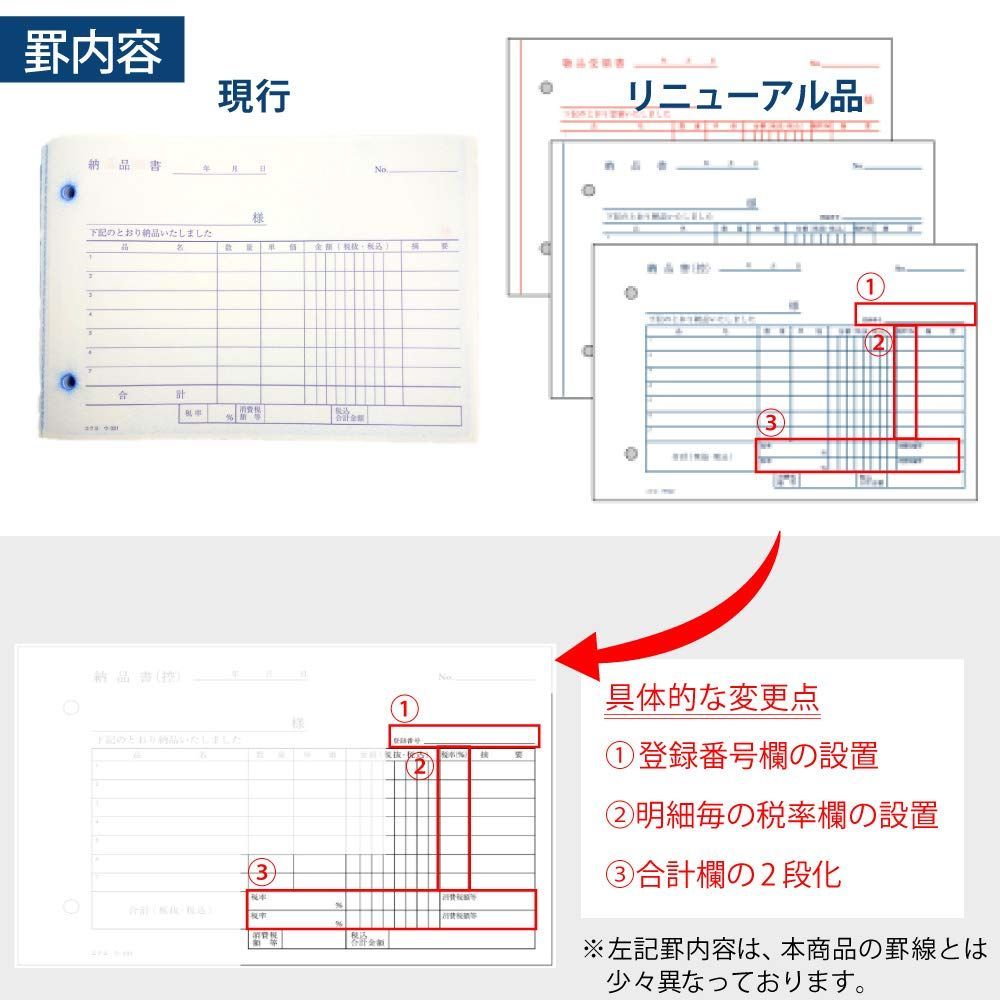 TANOSEE 納品書（請求/受領付）B6ヨコ型 4枚複写 ノーカーボン 50組 1