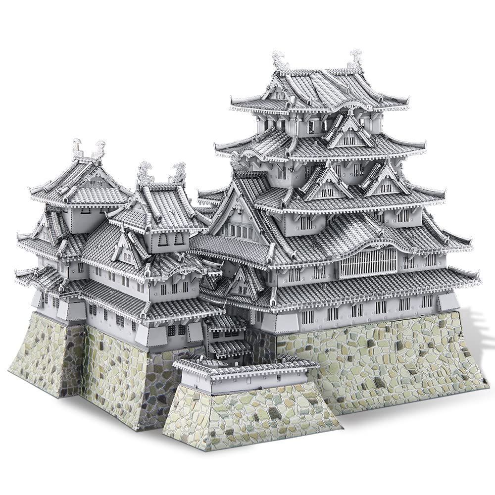 Piececool ピースクール 立体パズル 金属製 姫路城 有名建築 建物 メタリックナノパズル 3dメタルパズル 組み立て必要 接着剤不要 難易度4つ星 中級者 大人向け コレクション 置物