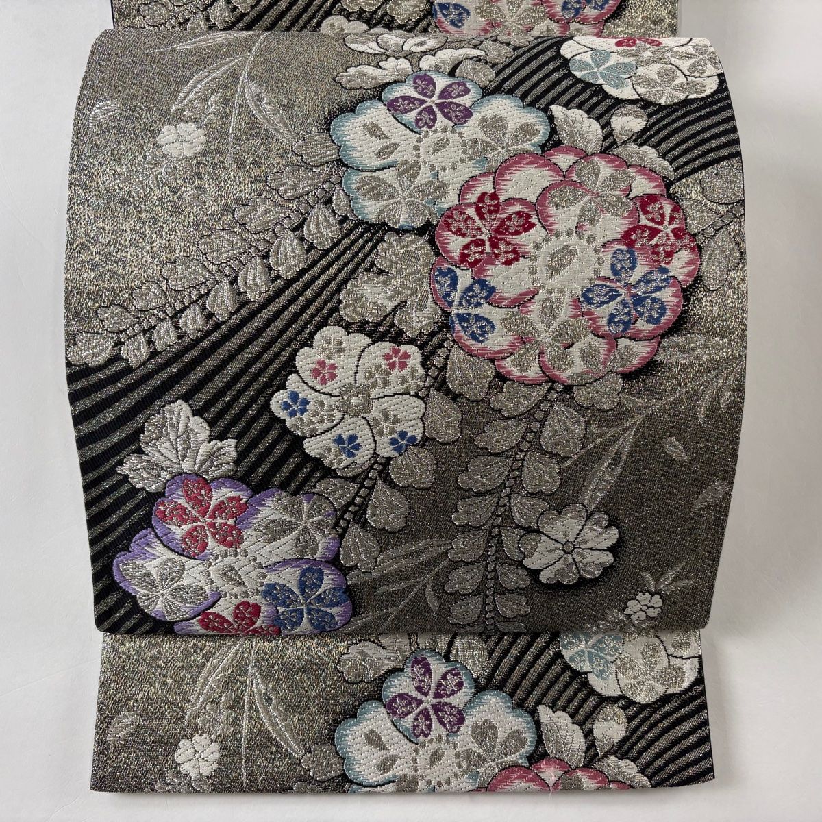袋帯 美品 秀品 桜 銀糸 箔 銀色 六通 正絹 【中古】 - メルカリ