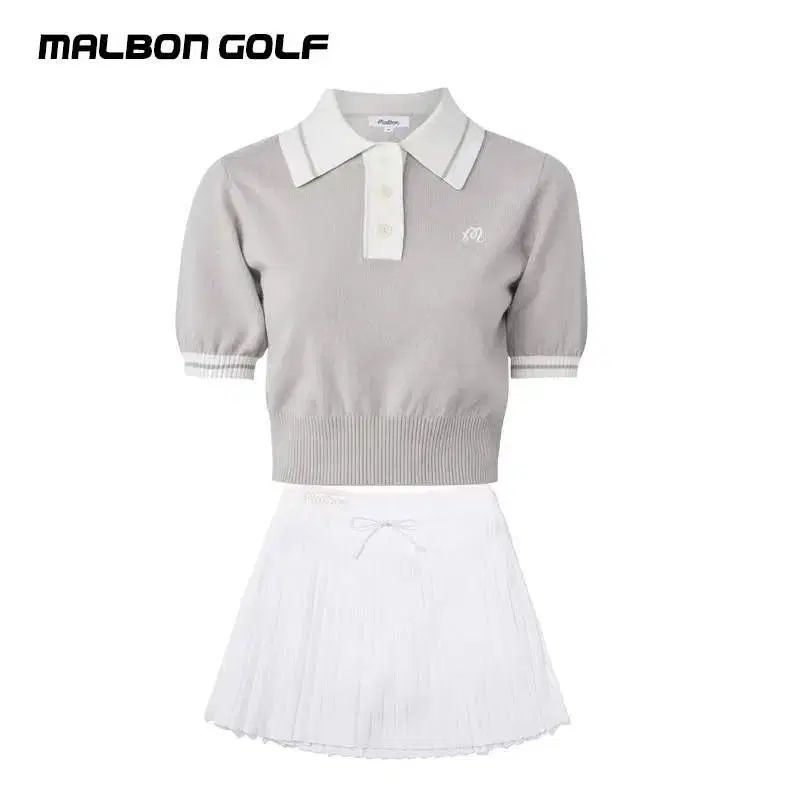 malbon マルボンゴルフ レディース 半袖 ニット ウエア Sサイズ 白 Malbon Golf(マルボンゴルフ) レディース・トップス(スポーツ
