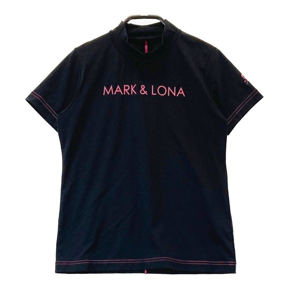サイズ 36 MARK-LONA マークアンドロナ 半袖モックネックTシャツ ネイビー系 240101525534 ゴルフウェア レディース ストスト