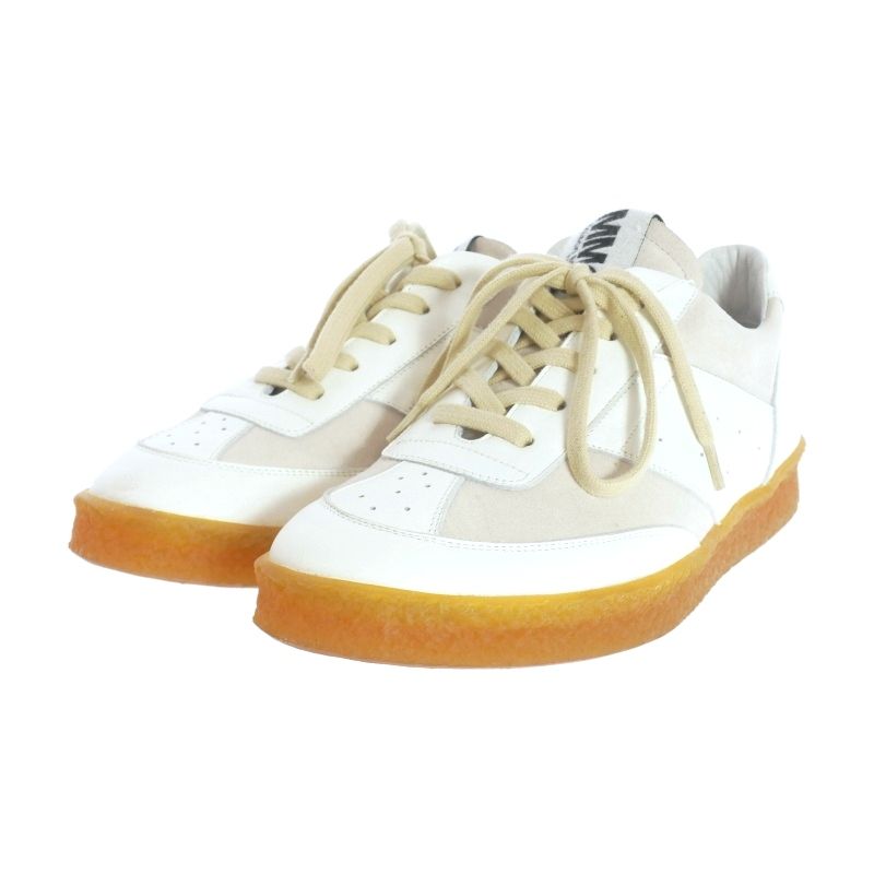 エムエムシックス メゾンマルジェラ MM6 Maison Margiela 6コート レザー ローカットスニーカー 靴 40 ホワイト 白  S59WS0160 国内正規 - メルカリ