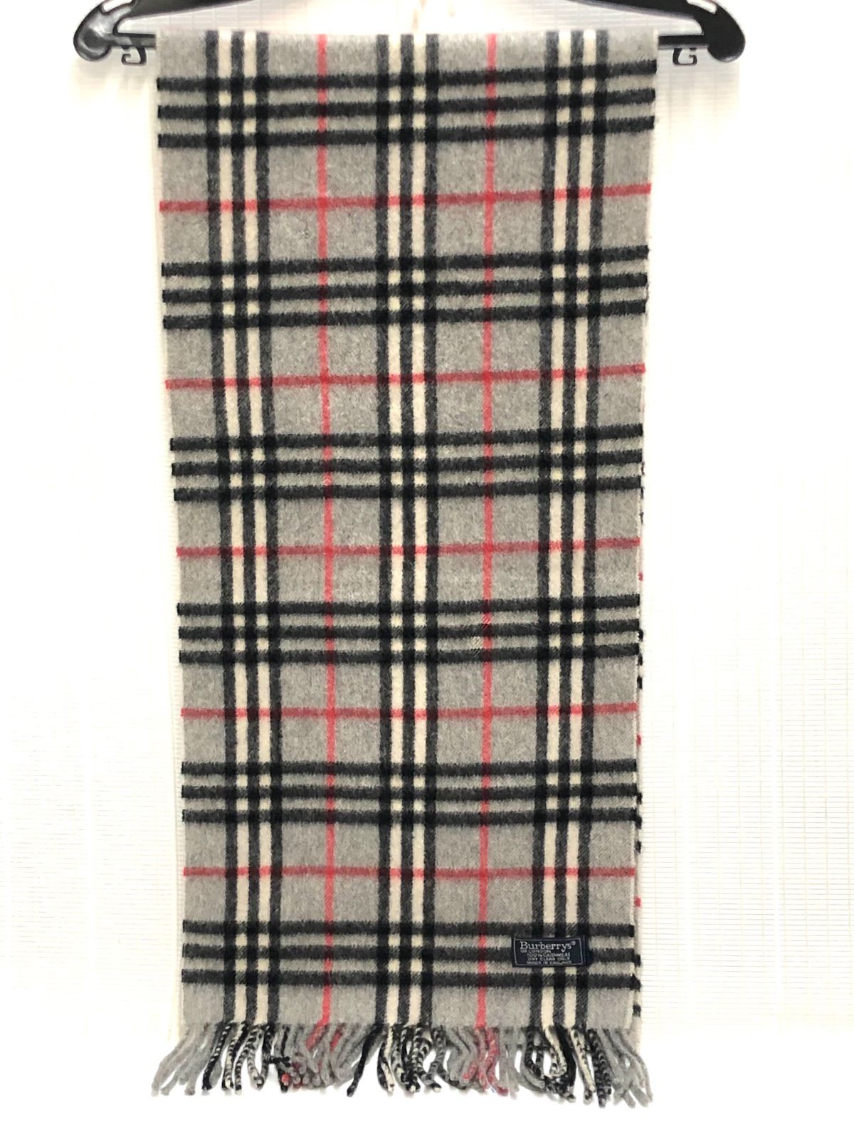 Burberrys バーバリー カシミヤ グレーチェック マフラー 18695309