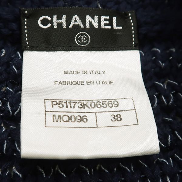 CHANEL ニット ベスト 12A P51173 K06569 ネイビー ノースリーブ