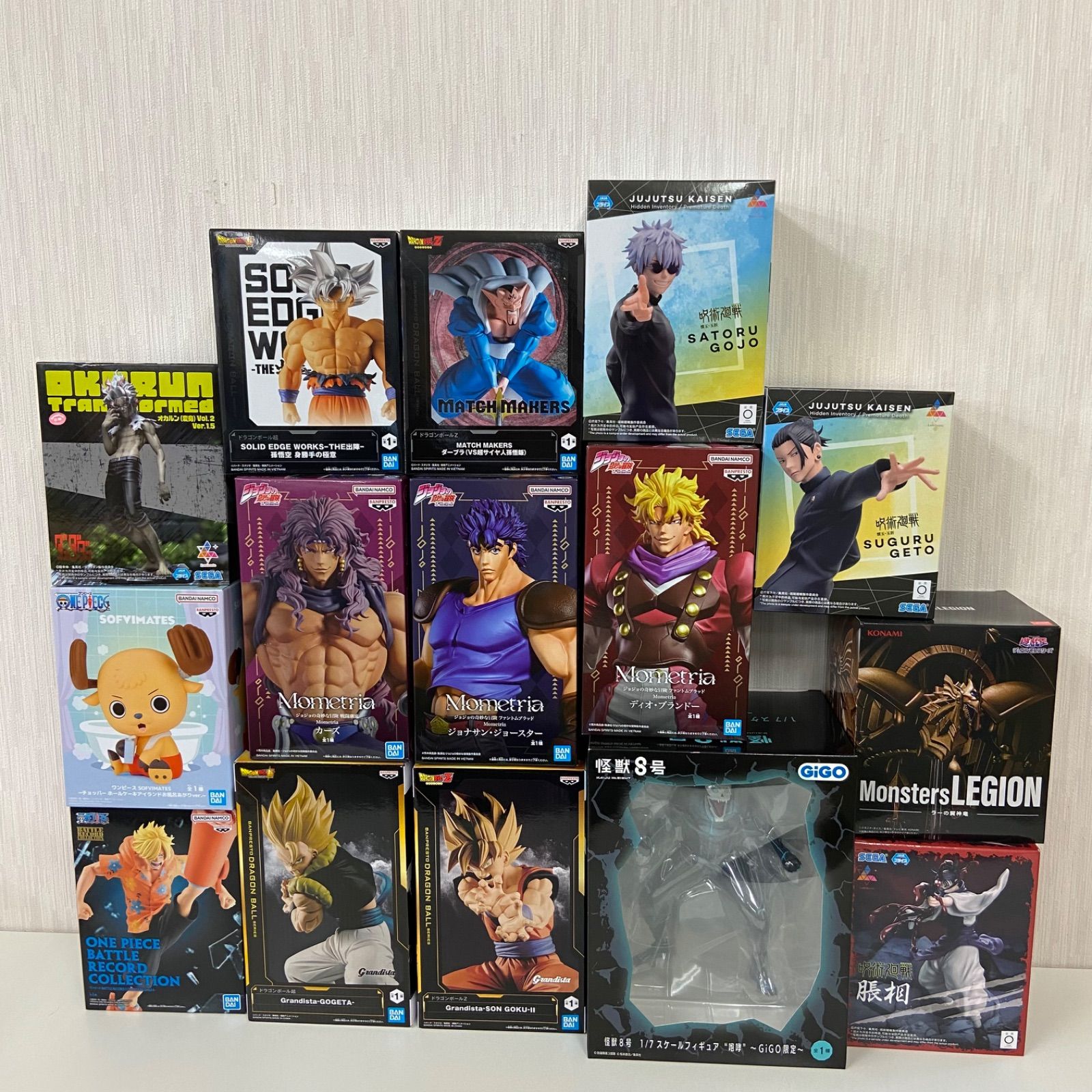 未開封 ジャンプ系 フィギュア まとめ 計15点 プライズ ジョジョの奇妙な冒険 ワンピース ドラゴンボール 呪術廻戦 怪獣８号 ダンダダン 遊戯王 バンダイ バンダイナムコ バンプレスト
