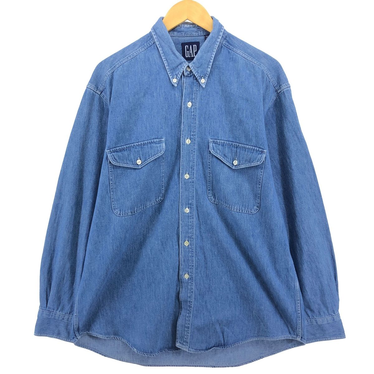古着 90年代 ギャップ GAP オールドギャップ 長袖 ボタンダウンデニムシャツ メンズL相当 ヴィンテージ/eaa499692
