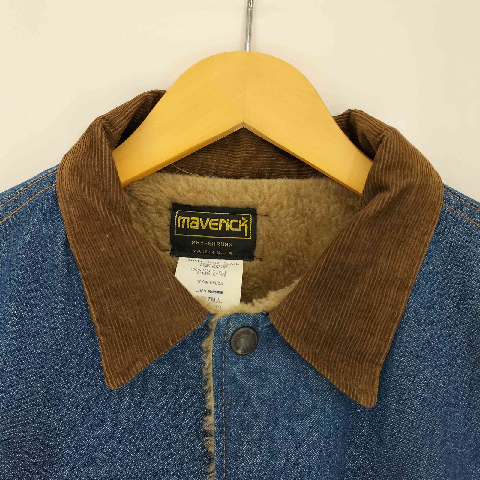 マーベリック MAVERICK USA製 ボア デニムトラッカージャケット メンズ