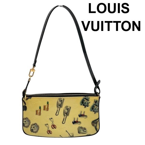 ● ルイヴィトン LOUIS VUITTON ポーチ M90928 ヴェルニ アクセソワール スティッカー 白 レディース S5W297