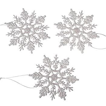 Darice 1619-60 10-Piece Pearlized Snowflake Ornament 10cm