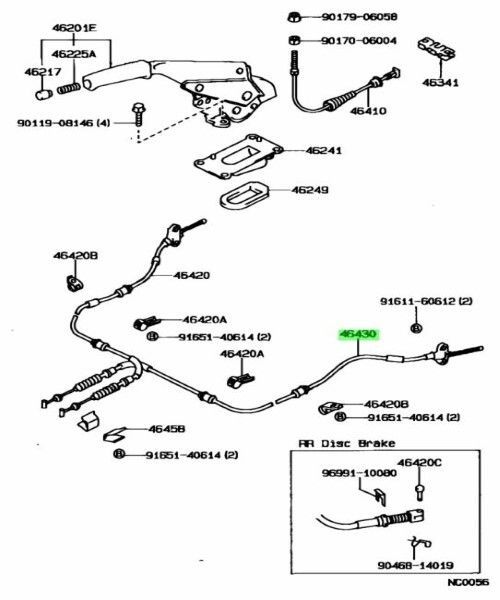 トヨタ カローラ パーキングブレーキ ケーブル NO.3 Cable