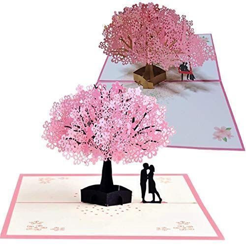 桜キスブランコ UTST ポップアップ カード メッセージカード ２枚 セット 封筒 ２枚 付き 桜の木 ブランコ 想い 感謝 などに (桜キスブランコ)
