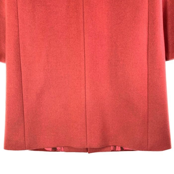 ☆ANAYI アナイ メルトン 袖フレア ノーカラー ロングコート ピンク