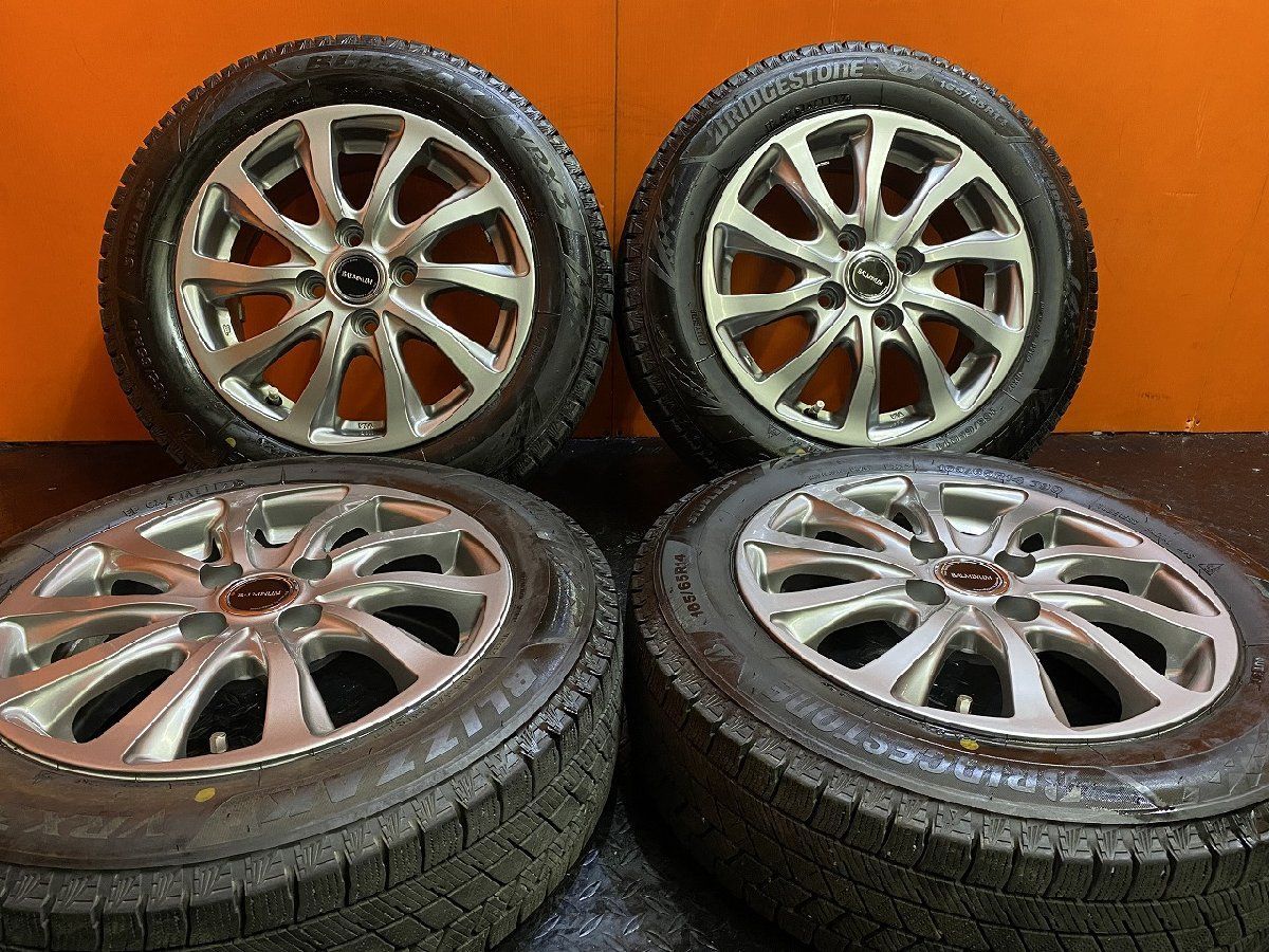走行短め【BS BLIZZAK VRX3 165/65R14】スタッドレス【BALMINUM
