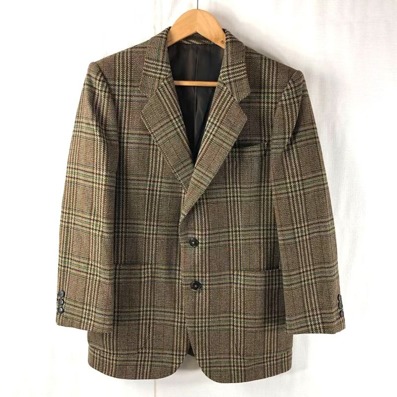 ランバン LANVIN ジャケット チェック柄 ブラウン系 R46-44サイズ 946535
