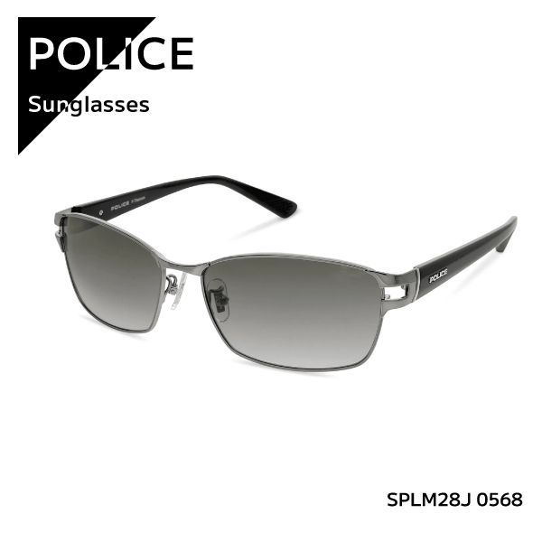 【即納】正規品 POLICE ポリス サングラス 2024年モデル ジャパンモデル DRIVER ドライバー メタル スクエア フルリム メンズ チタニウム SPLM28J 0568 59