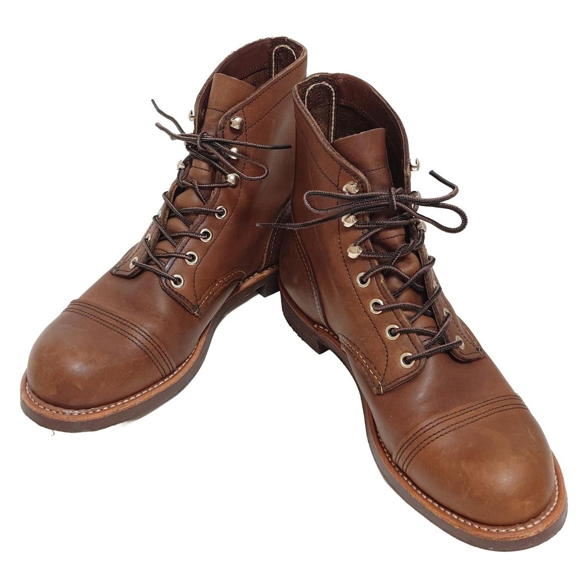 REDWINGレースアップ ブラウン レザー ショートブーツ 9161 25㌢ REDWINGレースアップ ブラウン レザー ショートブーツ 9161 25