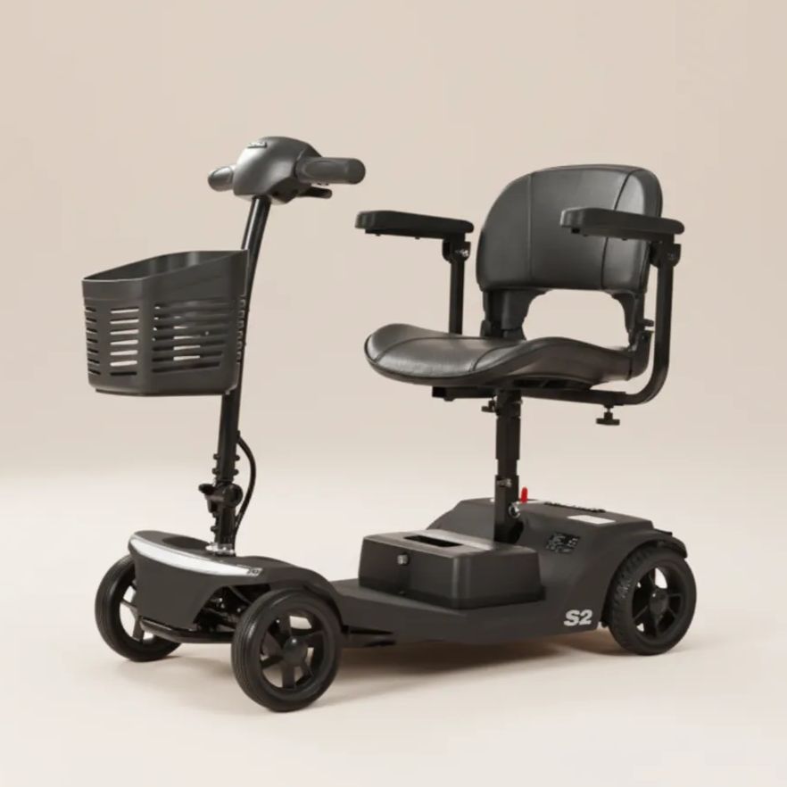 電動シニアカー 電動カート 自動ブレーキ 4輪 シルバーカー S1 電動車椅子 折りたたみ 耐荷重136KG コンパクト 電動カート 300Wモーター USB充電 前後LEDライト 15km走行距離 ハンドル形電動 軽量 シニア カート 360°回転 なシー